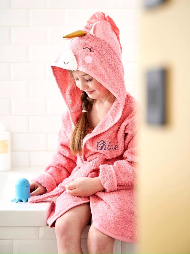 UNICON kids Bathrobe | PINK for 4 to 10 years | Terry stuff | sonextextile