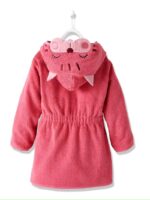 Cat kids Bathrobe | PINK for 4 to 10 years | Terry stuff | sonextextile