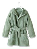 CROCODILE HOODIED kids Bathrobe | Green for 4 to 10 years | Terry stuff | sonextextile