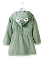 CROCODILE HOODIED kids Bathrobe | Green for 4 to 10 years | Terry stuff | sonextextile