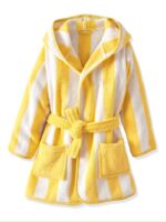 YELLOW Strip kids Bathrobe | Yellow and White for 4 to 10 years | Terry stuff | sonextextile