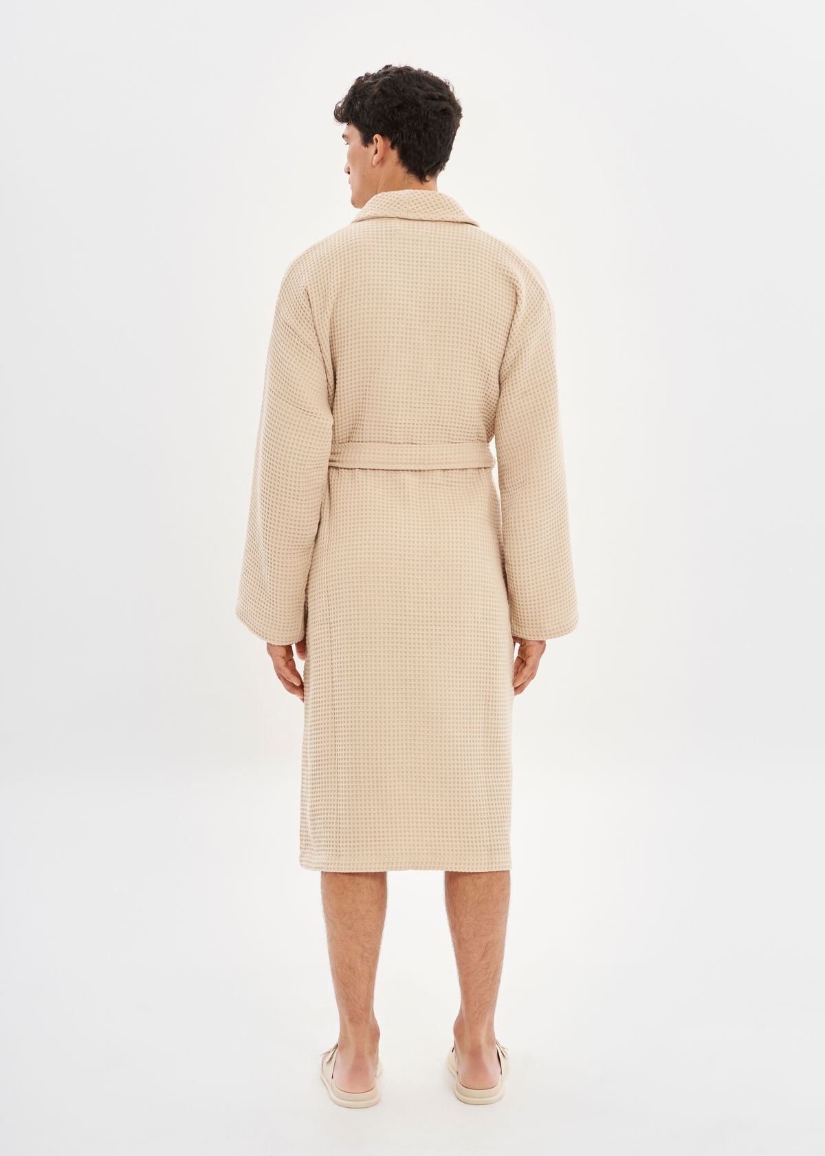 BROWN | WAFFLE BATHROBE | 100% cotton | waffle design for Men