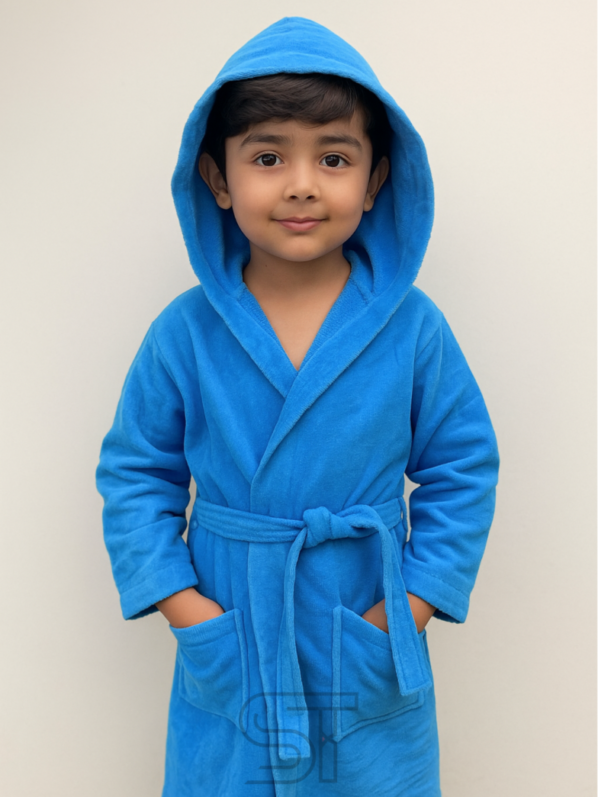 Blue velvet bathrobe | for kids special | from 2 to 10 years of kid