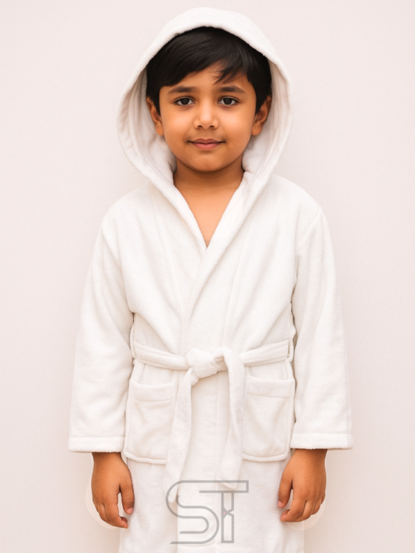 WHITE velvet bathrobe | for kids special | from 2 to 10 years of kid