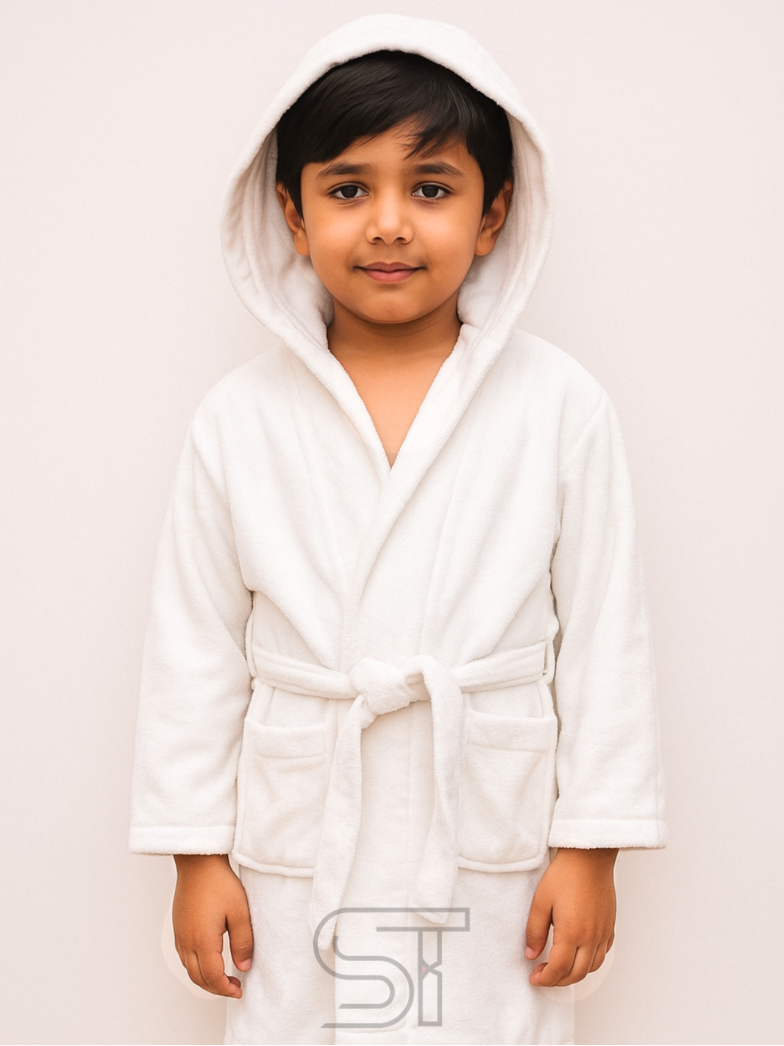 WHITE velvet bathrobe | for kids special | from 2 to 10 years of kid