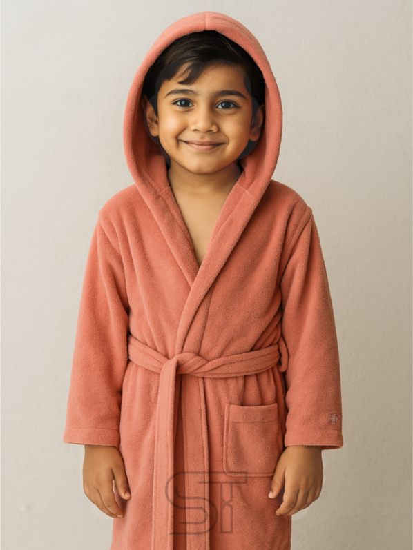 Orange velvet bathrobe | for kids special | from 2 to 10 years of kid
