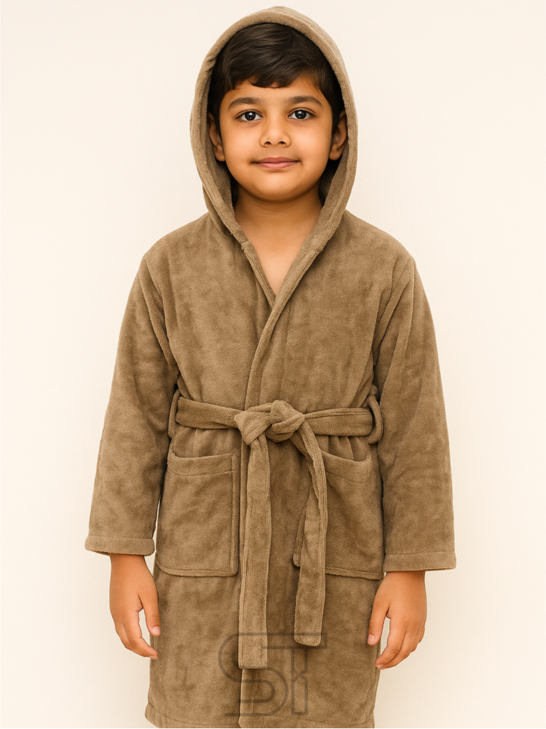 BROWN velvet bathrobe | for kids special | from 2 to 10 years of kid