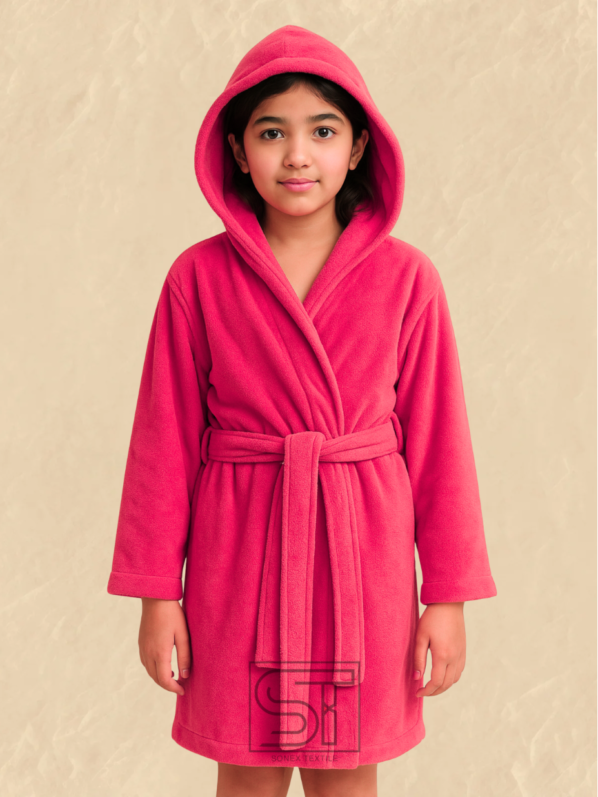 Pink velvet bathrobe | for kids special | from 2 to 10 years of kid (Copy)