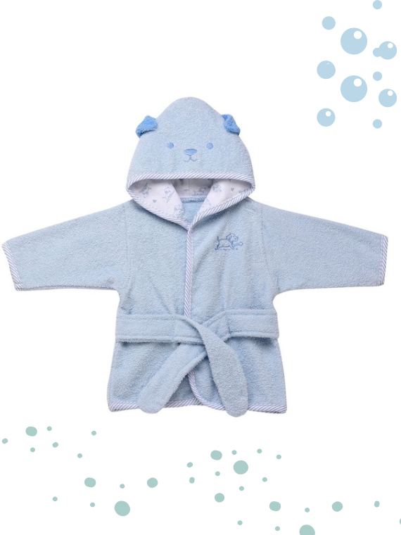 BLUE BEAR kids Bathrobe | BLUE for 6 MONTH TO 2 YEAR years | Terry stuff | sonextextile