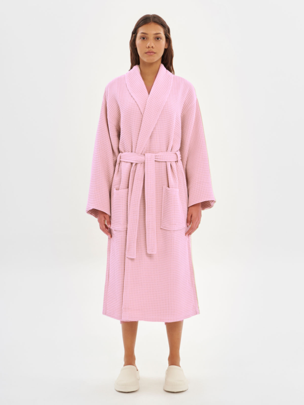 PINK | WAFFLE BATHROBE | 100% cotton | Waffle design for Women
