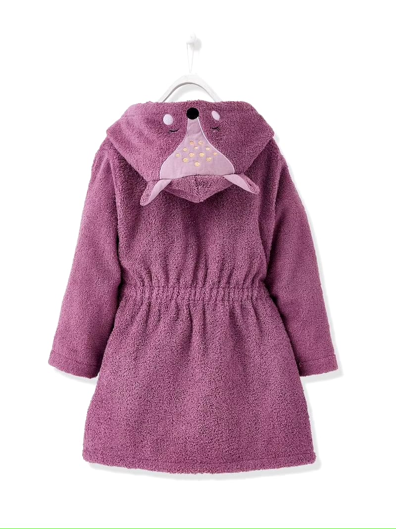 DEER kids Bathrobe | PINK for 4 to 10 years | Terry stuff | sonextextile