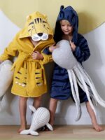 LION kids Bathrobe | PINK for 4 to 10 years | Terry stuff | sonextextile