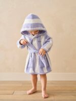PURPLE Strip kids Bathrobe | Purple and White for 4 to 10 years | Terry stuff | sonextextile
