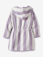 PURPLE Strip kids Bathrobe | Purple and White for 4 to 10 years | Terry stuff | sonextextile