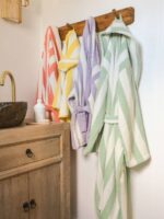 ORANGE Strip kids Bathrobe | Orange and White for 4 to 10 years | Terry stuff | sonextextile