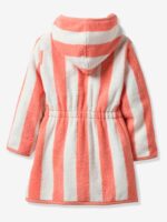 ORANGE Strip kids Bathrobe | Orange and White for 4 to 10 years | Terry stuff | sonextextile