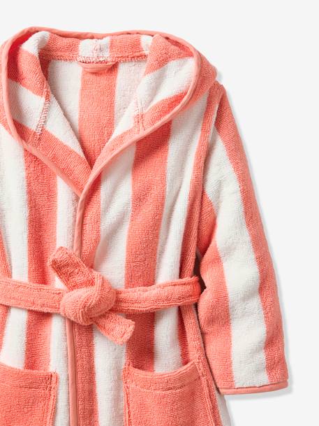 ORANGE Strip kids Bathrobe | Orange and White for 4 to 10 years | Terry stuff | sonextextile