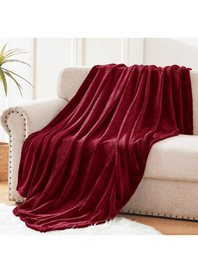 MAHROON fleece King Size Blanket | Lightweight | Breathable | Summer | AC blanket | mahroon