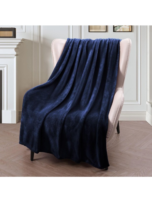 NAVY BLUE fleece King Size Blanket | Lightweight | Breathable | Summer | AC blanket | navy