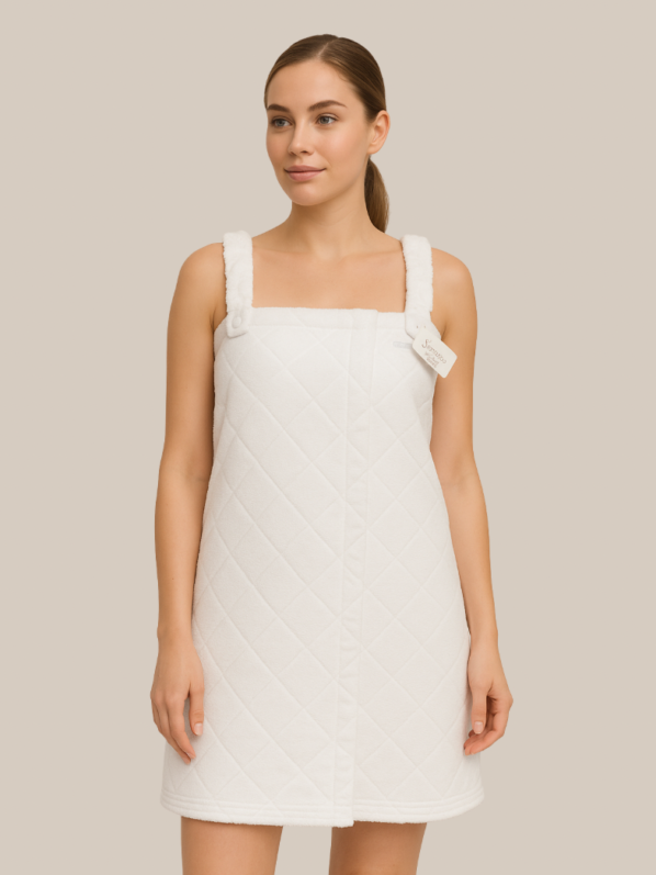 Women’s Plush Spa Shower Wrap | White | Ultra-Soft & Absorbent